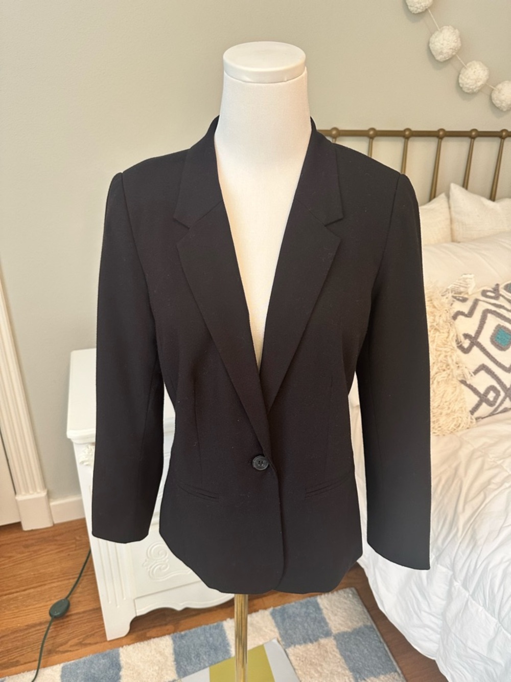 Kensie Black Single Breasted Blazer Womens Tailored Minimalist Career Office